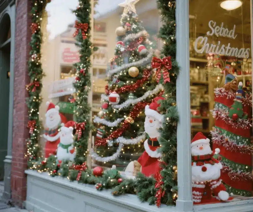Vitrine de loja para o Natal