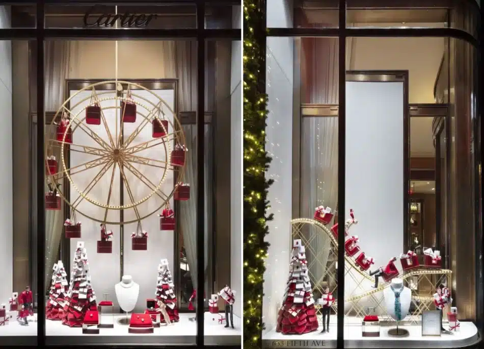 vitrine com decoração de Natal para lojas