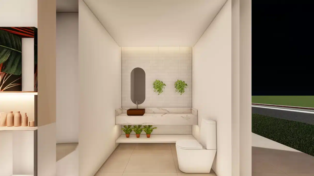 Banheiro comercial de salão de beleza