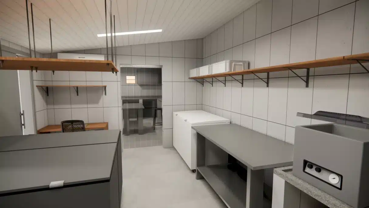 modelo de cozinha de restaurante pequeno