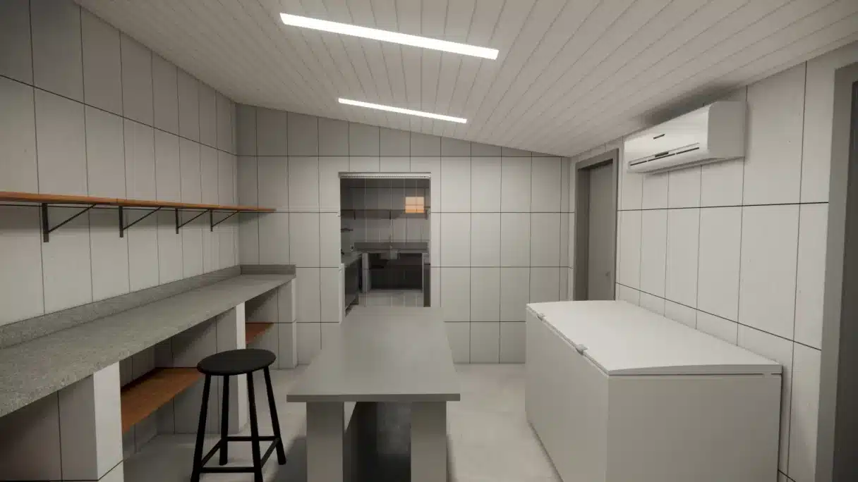 projeto de cozinha de restaurante 3D