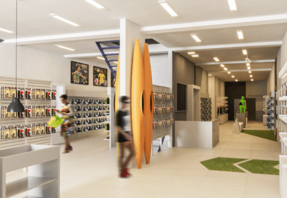 loja com design de interiores comercial
