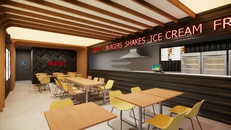 modelo de loja de shopping 3D projeto de shopping com loja de alimentação