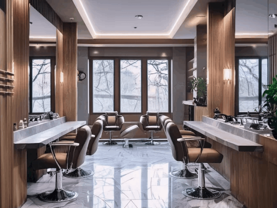 Inspiração de decoração de salão de beleza Modelo de salão de beleza