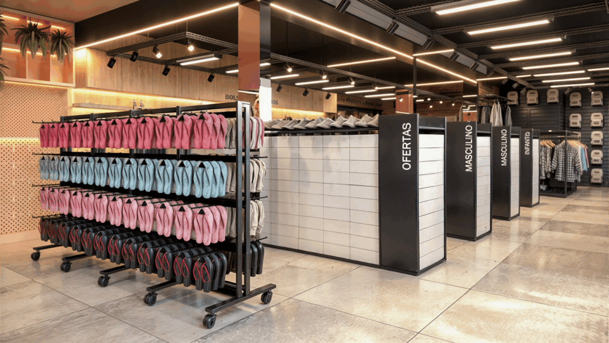 Layout de loja de moda masculina moderna