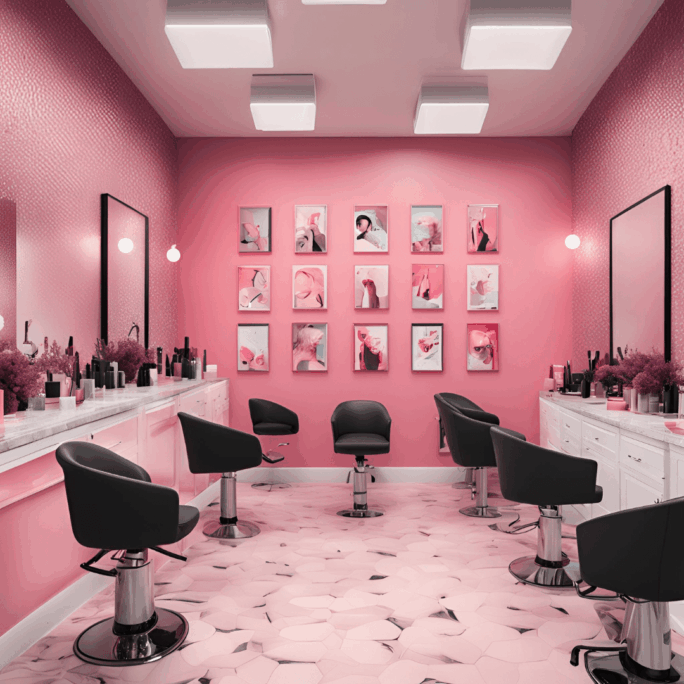 Decoração de salão de beleza Parede instagramável para salão de beleza