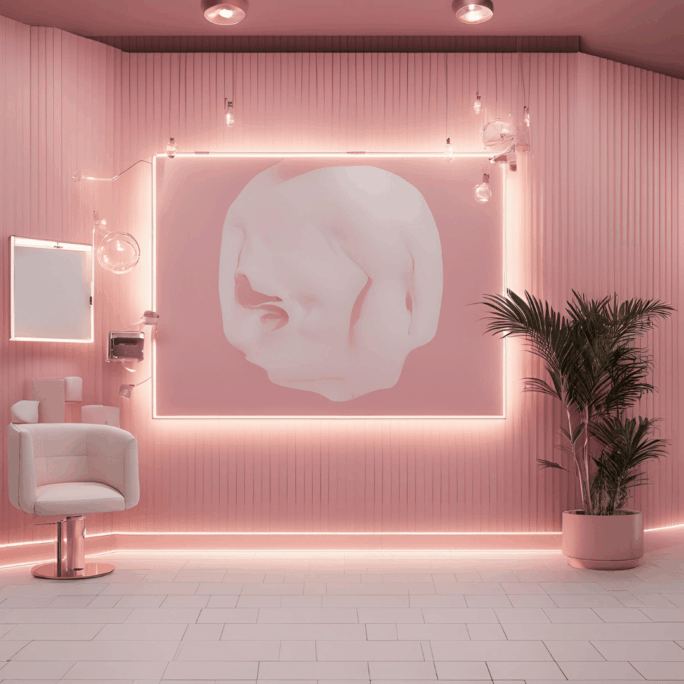 Parede instagramável para salão de beleza Ideia de parede instagramável para salão de beleza