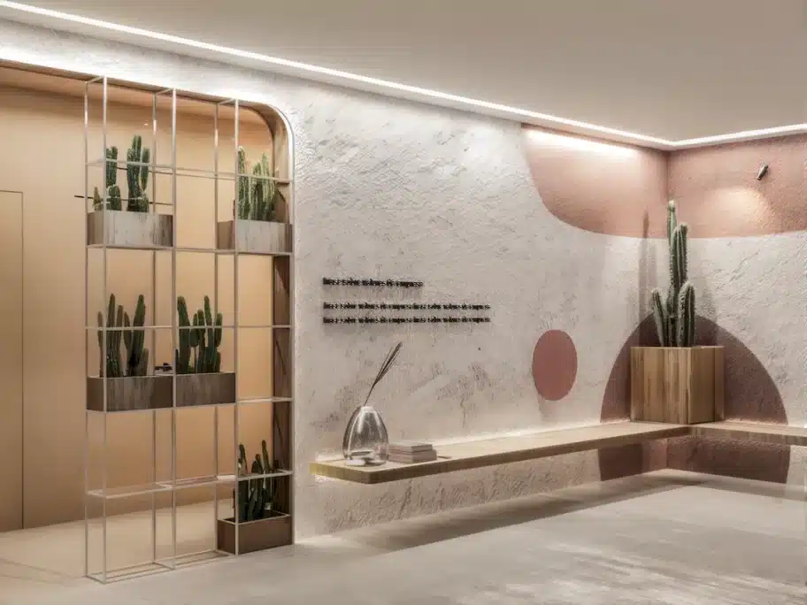 projeto de clínica de estética pequena com sala de espera