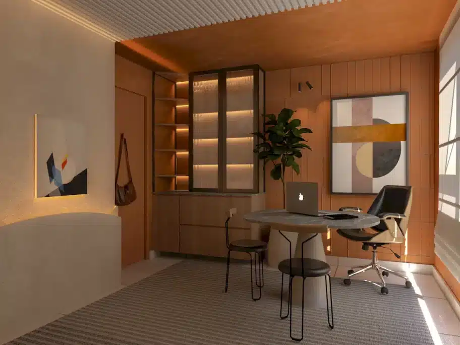 Projeto e decoração de sala de estética moderna