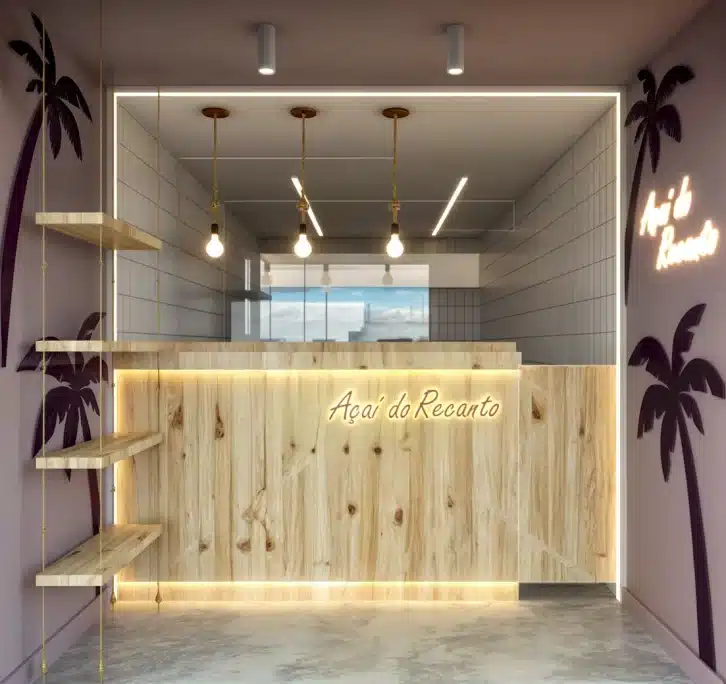 balcão de loja de açaí pequena