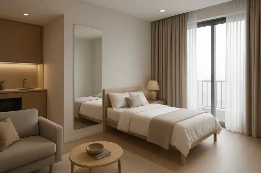 Espelho de corpo inteiro para kitnet pequena