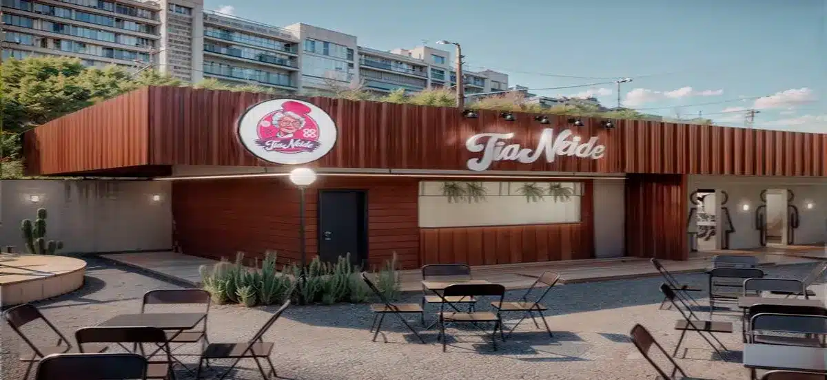 Projeto de reforma de fachada comercial da pizzaria Tia Neide com design moderno