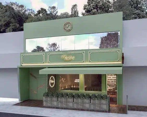 Projeto de arquitetura comercial para confeitaria usando a psicologia das cores.