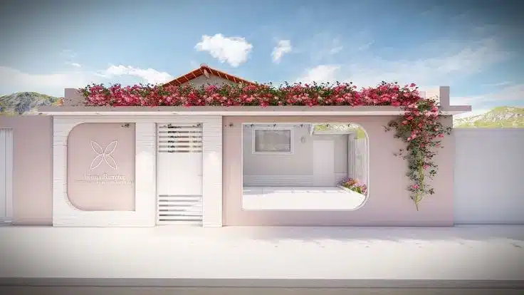 Fachada de estética e salão de beleza em 3D