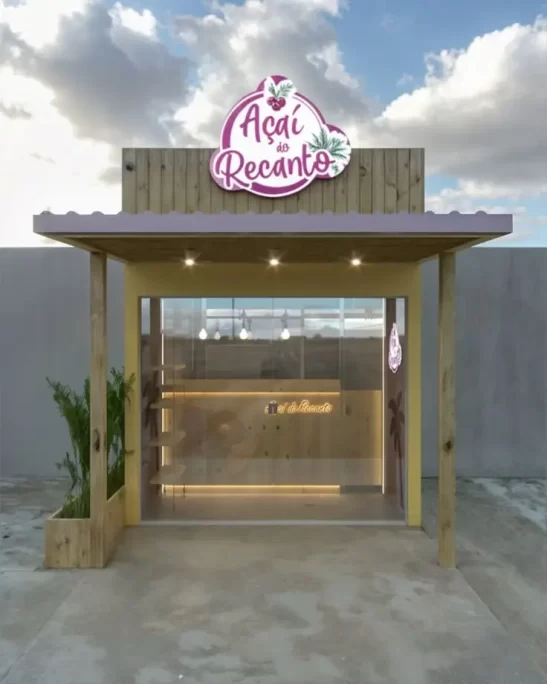 fachada de sorveteria e açaíteria pequena