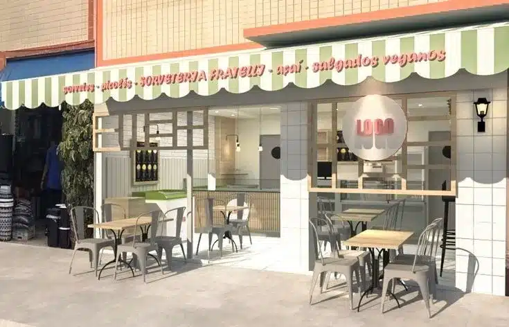 fachada de sorveteria pequena vintage