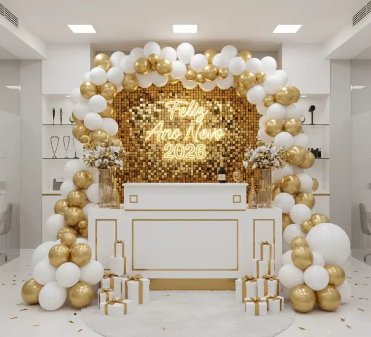 Espaço instagramável de Ano Novo para clínicas Espaço instagramável para clínicas e consultórios modernos