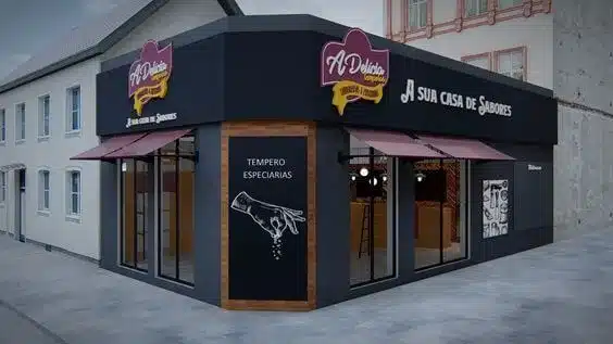 estilo de fachada de hortifruti moderna