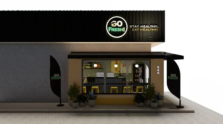 qual o tipo de fachada de loja de produtos naturais mais barata