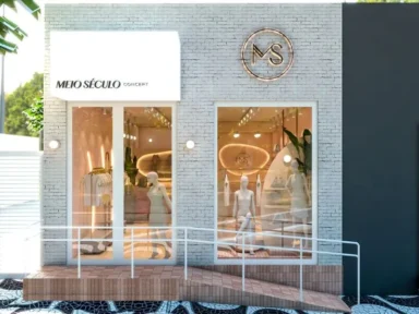 Iluminação para vitrine de roupa feminina