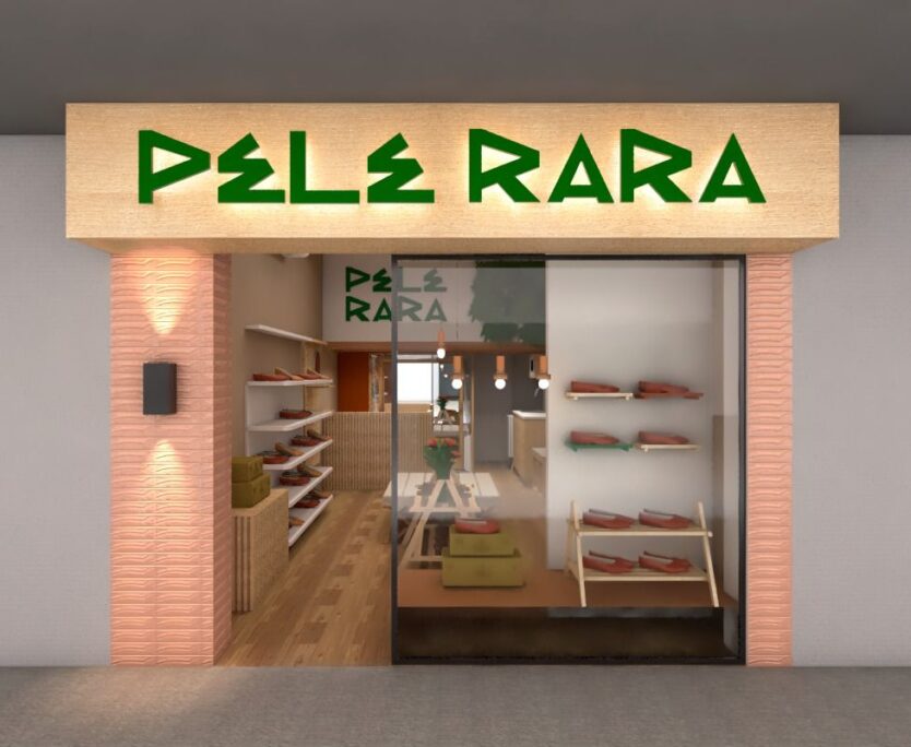 vitrine e projeto loja de calçados Fachada e projeto loja de calçados aplicando arquitetura