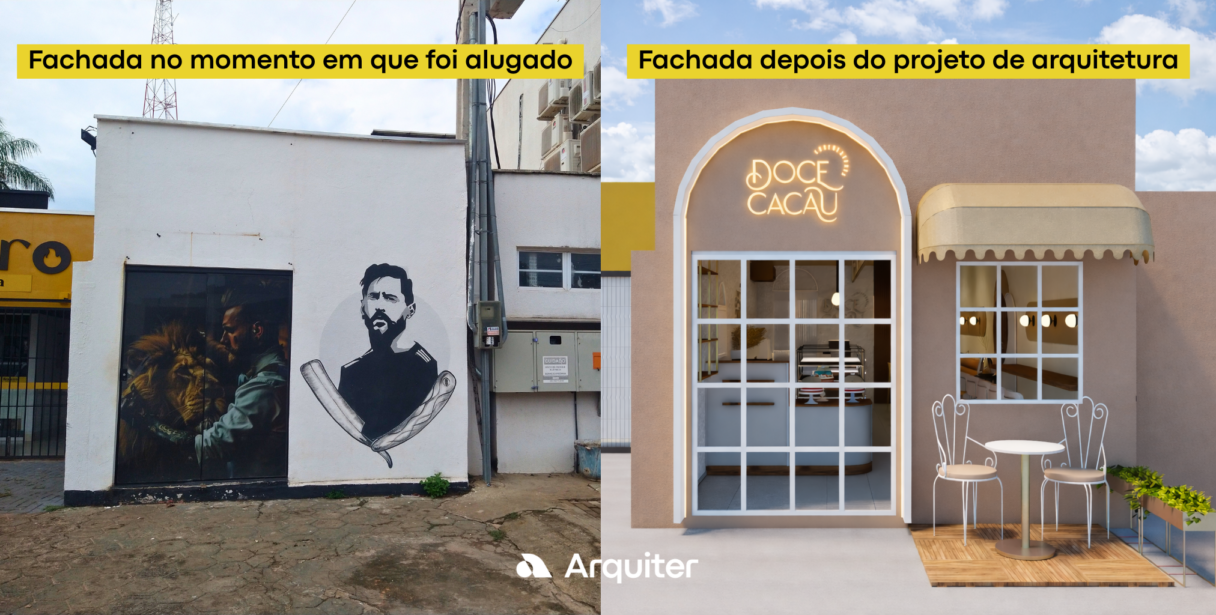 exemplo de reforma comercial Arquiter reforma comercial para fachadas