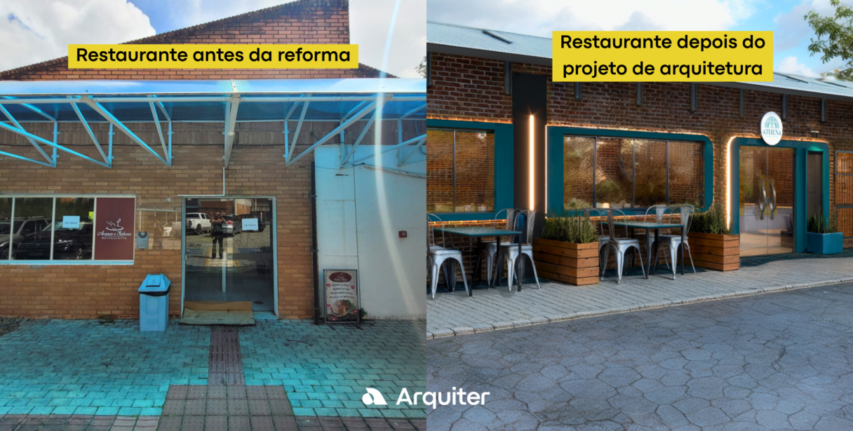 reforma comercial de restaurante com projeto de arquitetura reforma comercial para restaurante feita pela Arquiter