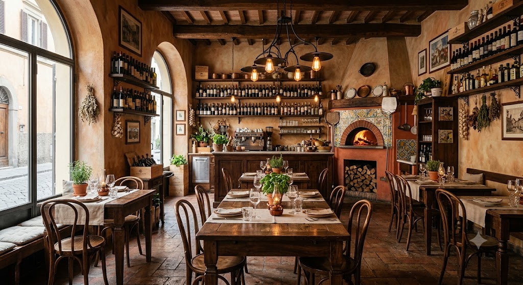 restaurante e pizzaria ambiente temático identidade cultural